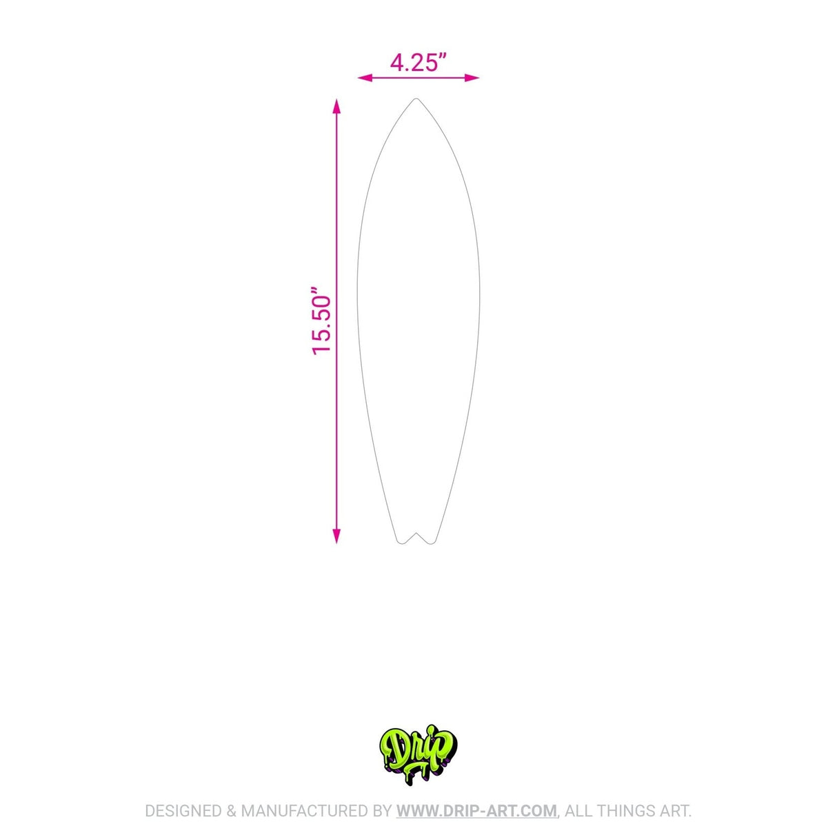 Blank Mini Surfboard - Custom Panel - Tropical Glitz