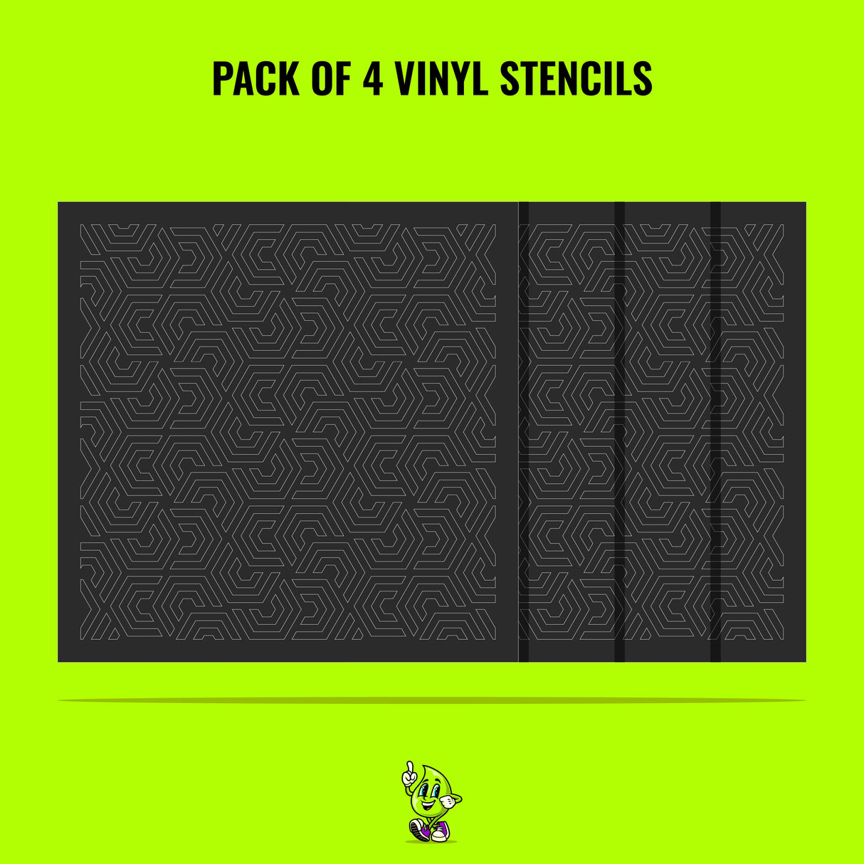 Hexagon Vinyl Stencil Pack – Set of 4