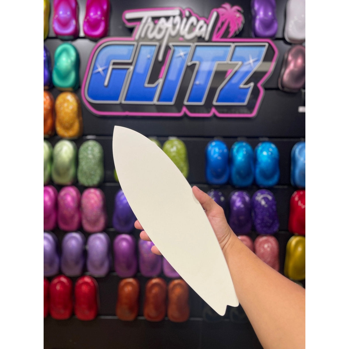 Blank Mini Surfboard - Custom Panel - Tropical Glitz