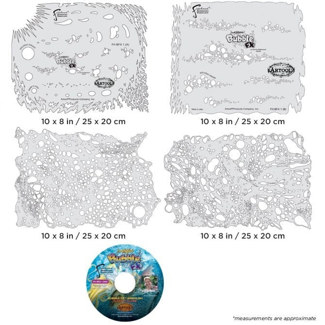Artool Bubble FX Set Freehand Airbrush Template by Dennis Mathewson FHBFX1 - Tropical Glitz