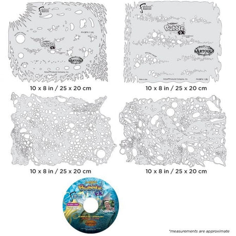 Artool Bubble FX Set Freehand Airbrush Template by Dennis Mathewson FHBFX1 - Tropical Glitz