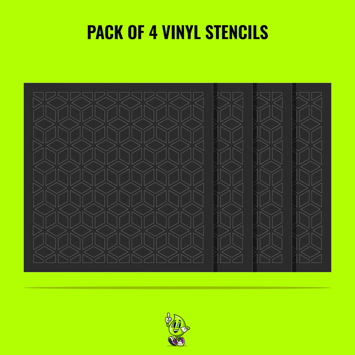 Cube Vinyl Stencil Pack – Set of 4