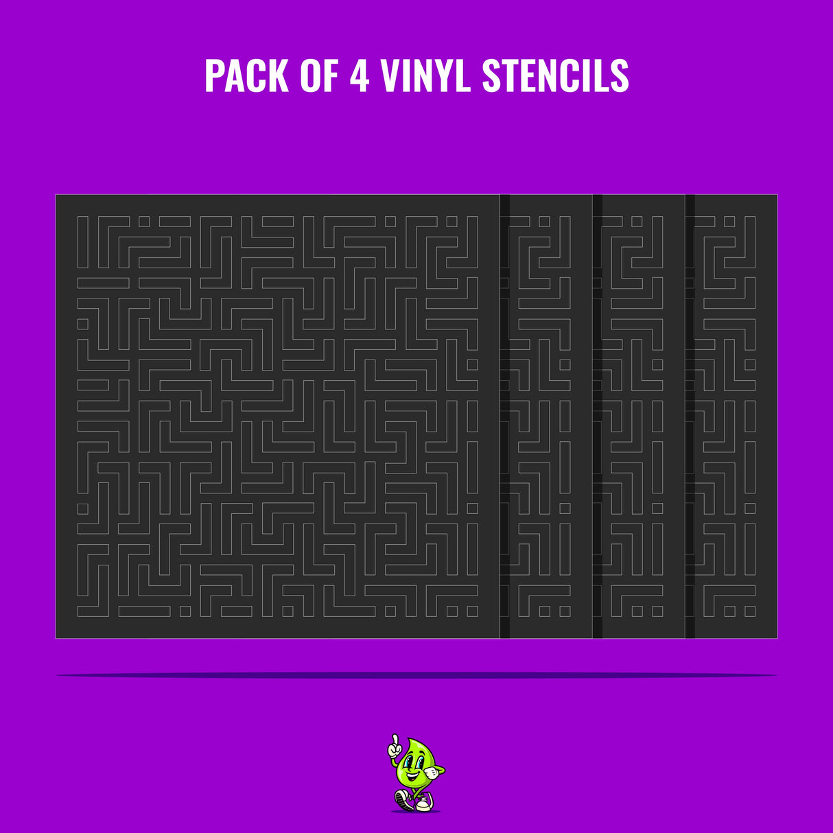 Labyrinth Vinyl Stencil Pack – Set of 4
