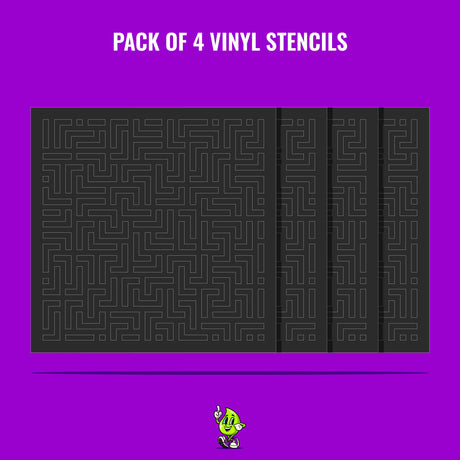 Labyrinth Vinyl Stencil Pack – Set of 4