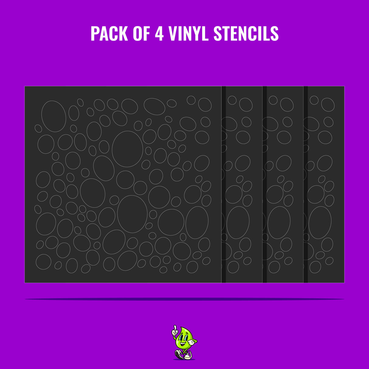 Bubbles Vinyl Stencil Pack – Set of 4