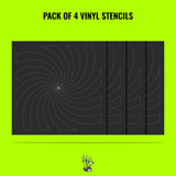 Spiral Vinyl Stencil Pack – Set of 4