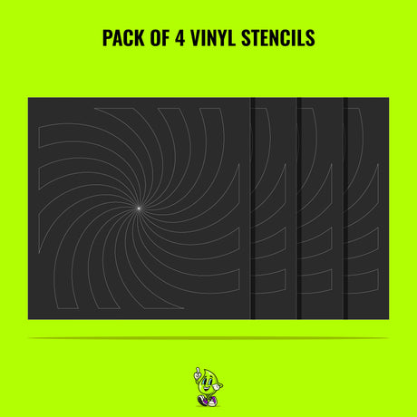 Spiral Vinyl Stencil Pack – Set of 4