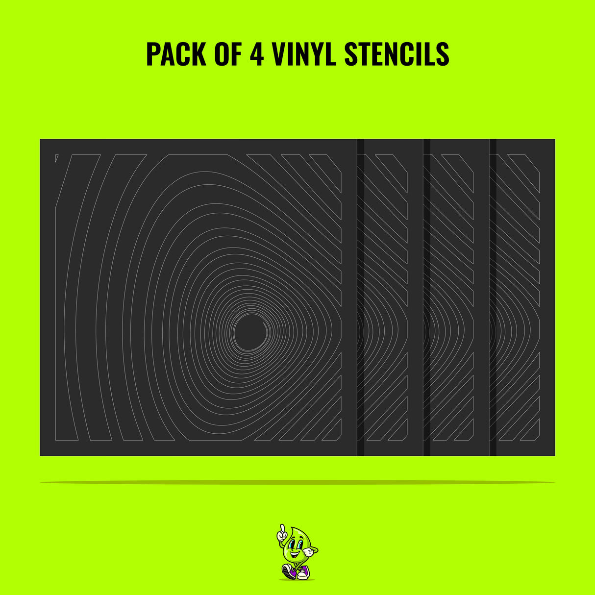 Swirl Vinyl Stencil Pack – Set of 4