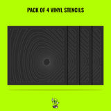 Swirl Vinyl Stencil Pack – Set of 4