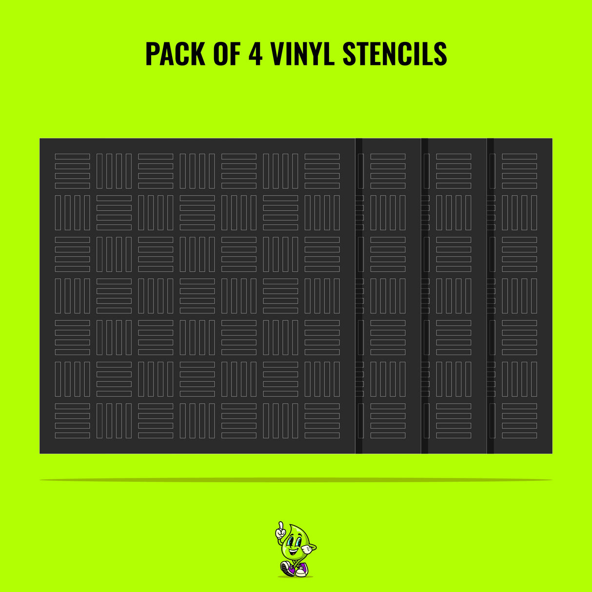 Cross Hatching Vinyl Stencil Pack – Set of 4
