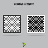 Fish Scale Vinyl Stencil Pack – Set of 4