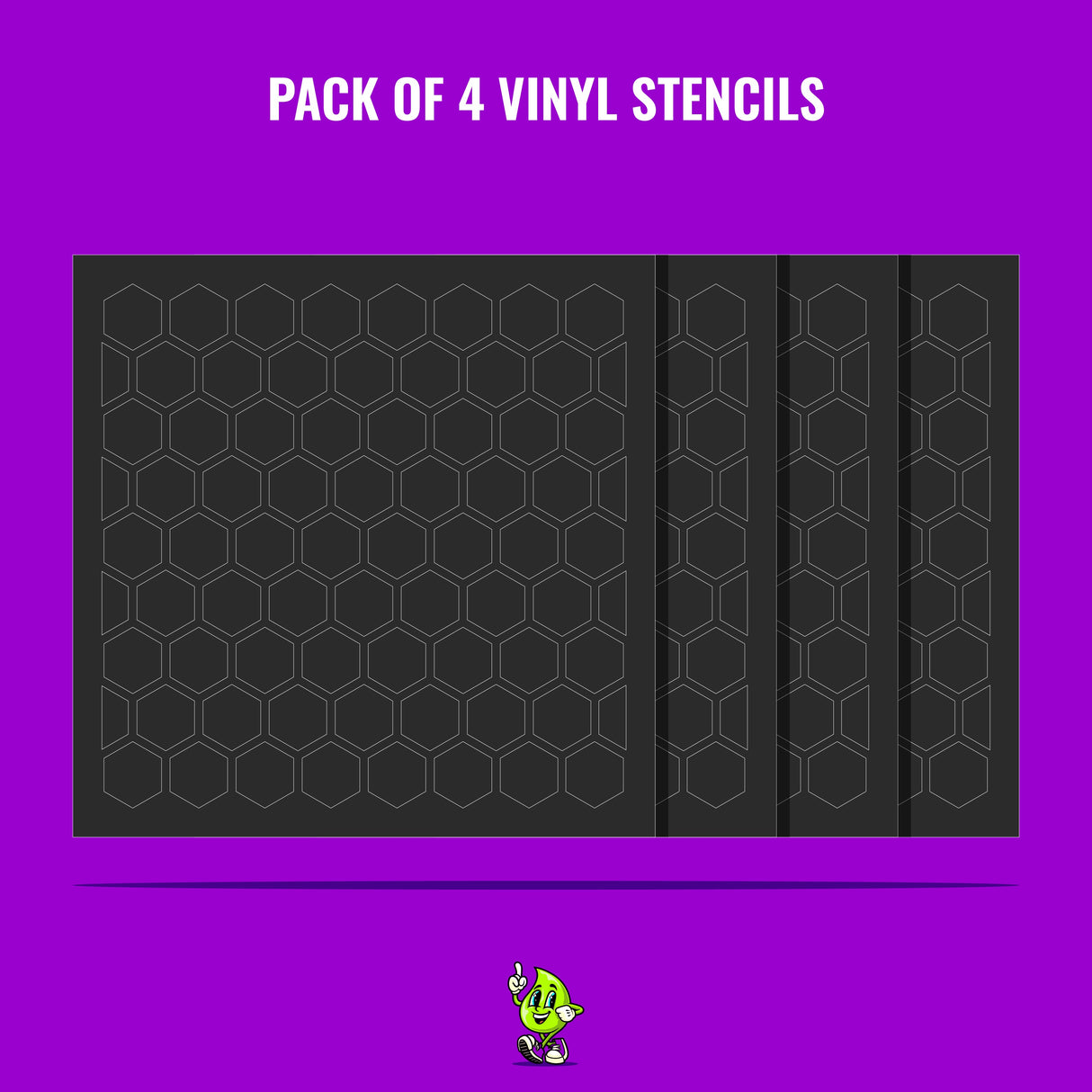 Honeycomb Vinyl Stencil Pack – Set of 4