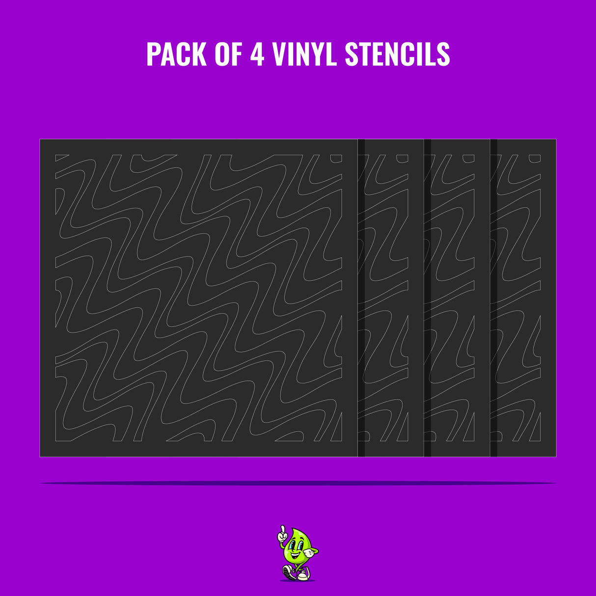 Ripples Vinyl Stencil Pack – Set of 4