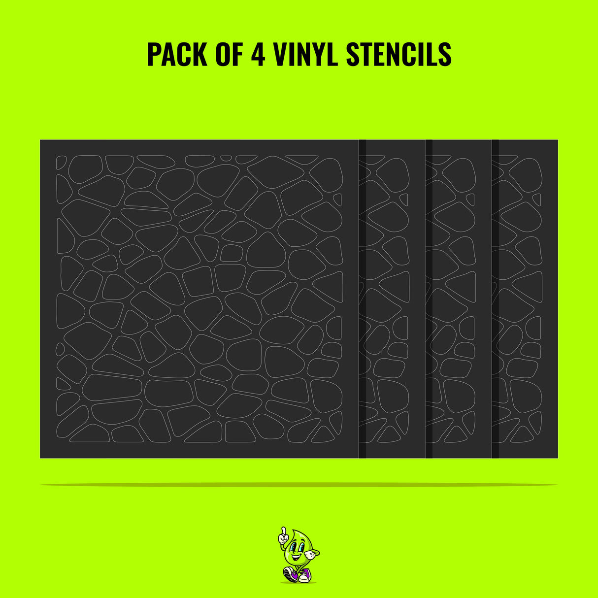 Cobblestone Vinyl Stencil Pack – Set of 4