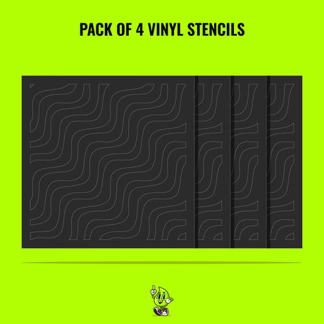 Waves Vinyl Stencil Pack – Set of 4