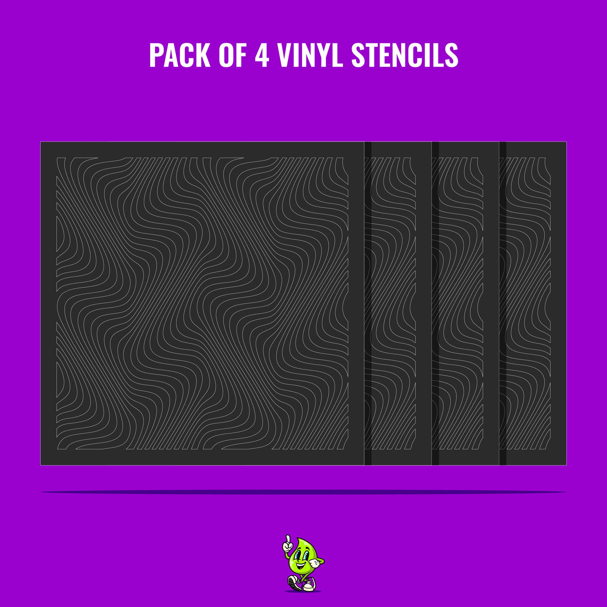 Optical Illusion I Vinyl Stencil Pack – Set of 4