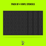 Curvy Lines Vinyl Stencil Pack – Set of 4