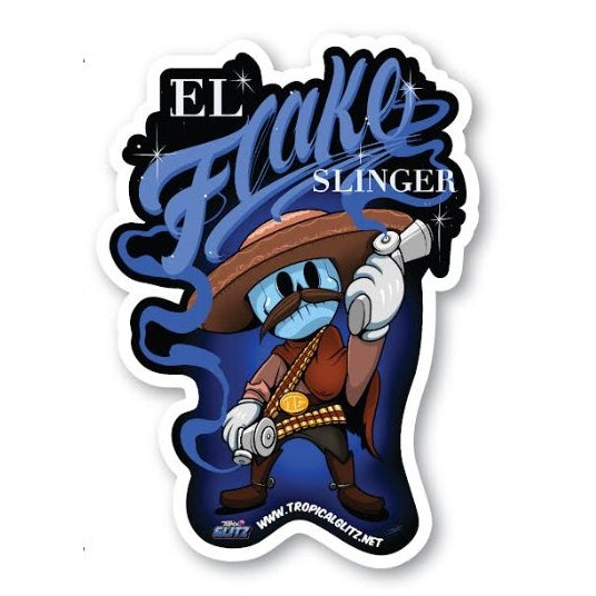 El Flake Slinger Cartoon Sticker - Tropical Glitz