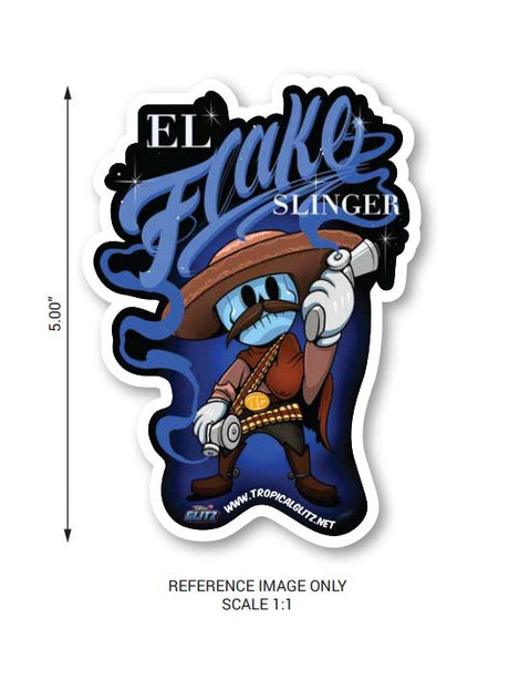 El Flake Slinger Cartoon Sticker - Tropical Glitz