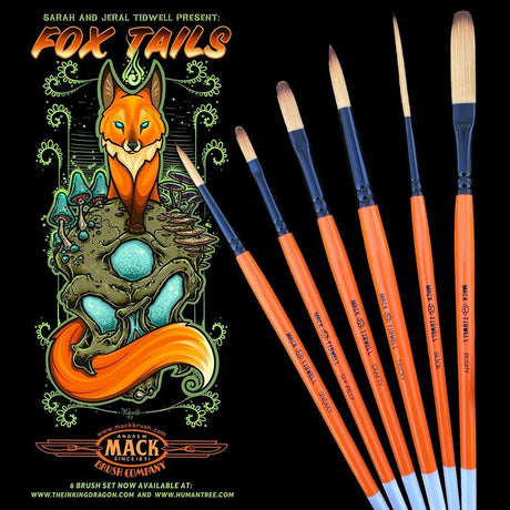 Foxy Tails Mack Brush - 6 pc set - Tropical Glitz