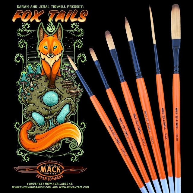 Foxy Tails Mack Brush - 6 pc set - Tropical Glitz