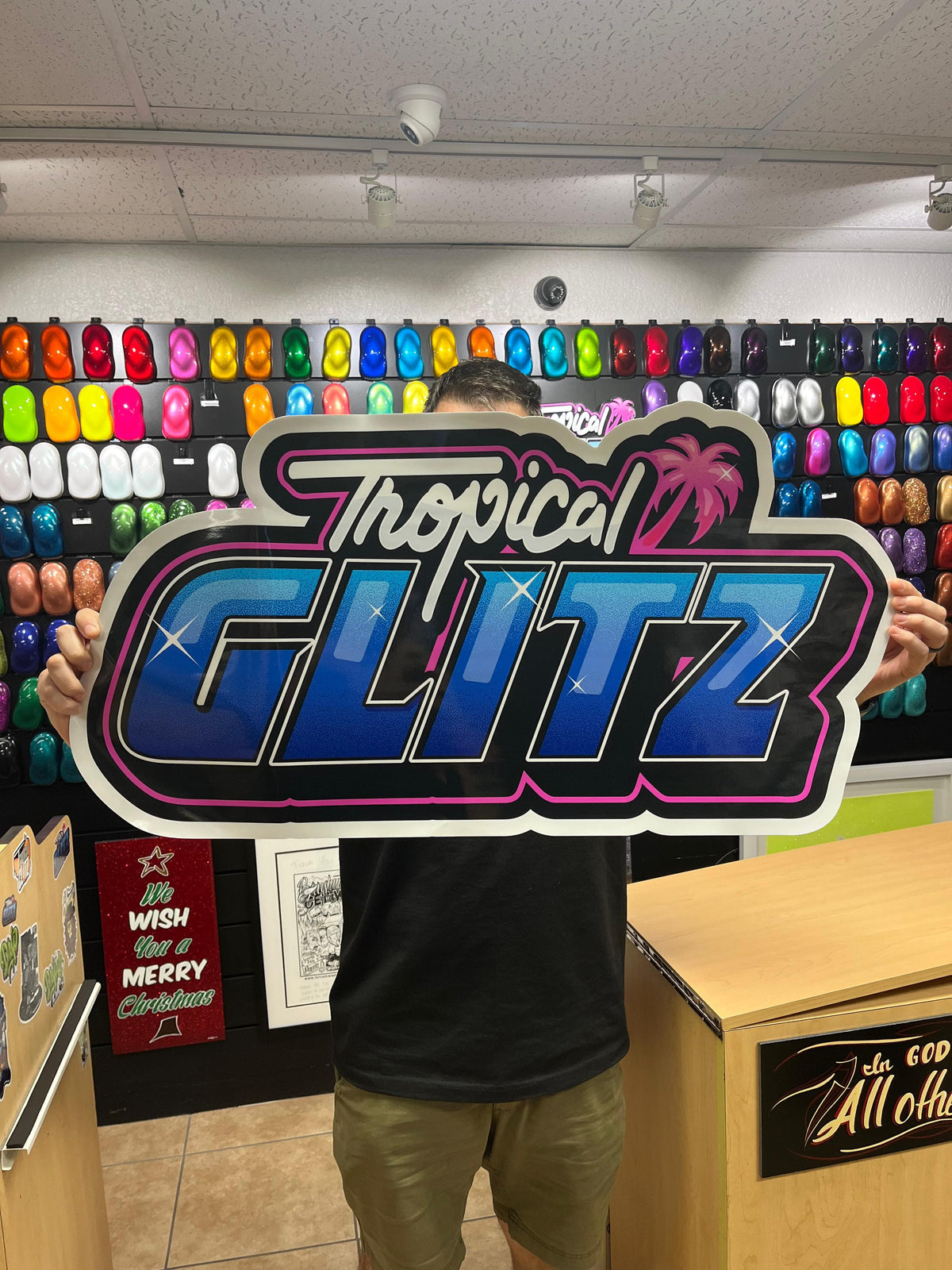 "Tropical Glitz" - Giant Vinyl Decal