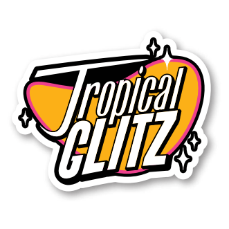 TG Logo Sticker The Colors of Space Edition Tropical Glitz