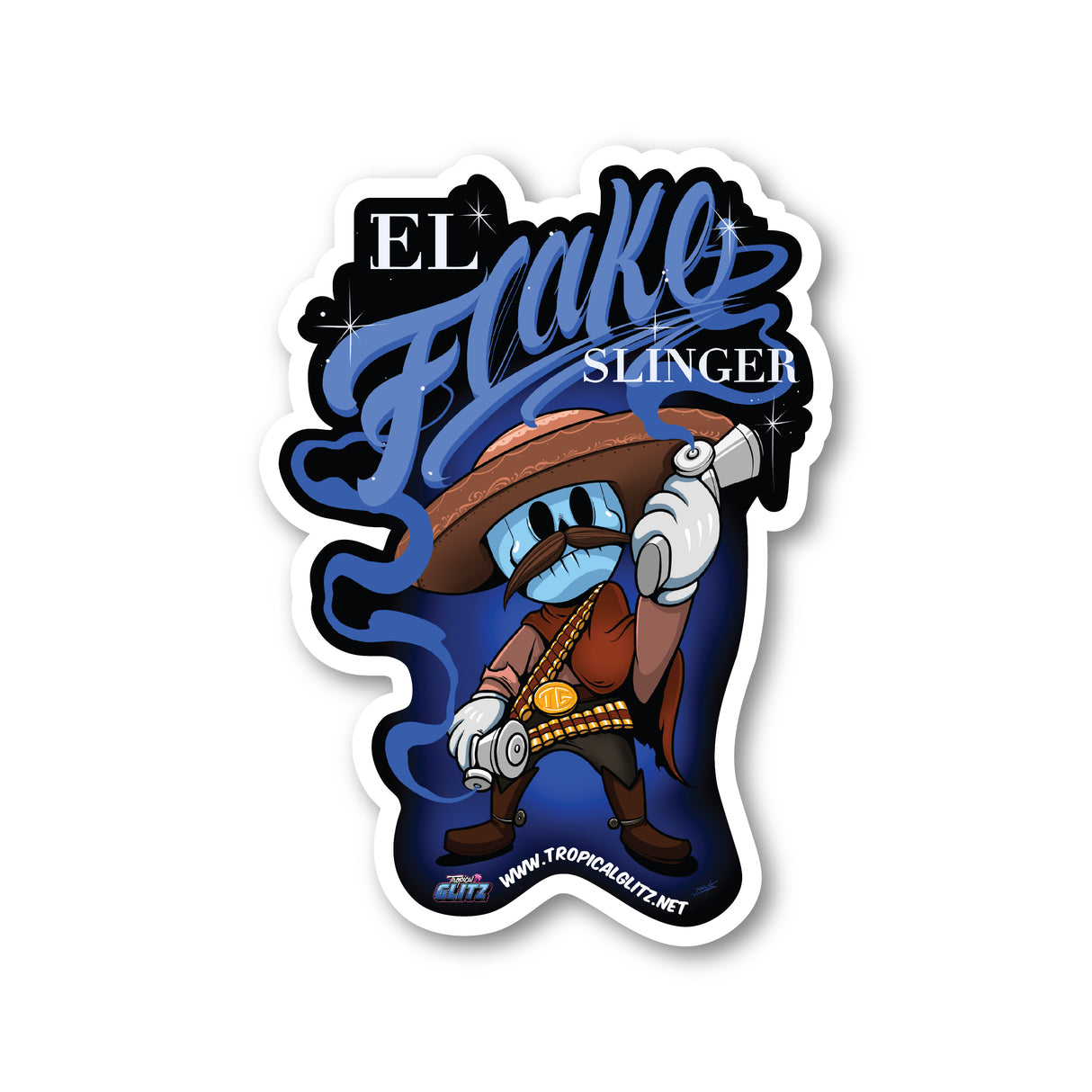 "El Flake Slinger Cartoon" - Giant Vinyl Decal