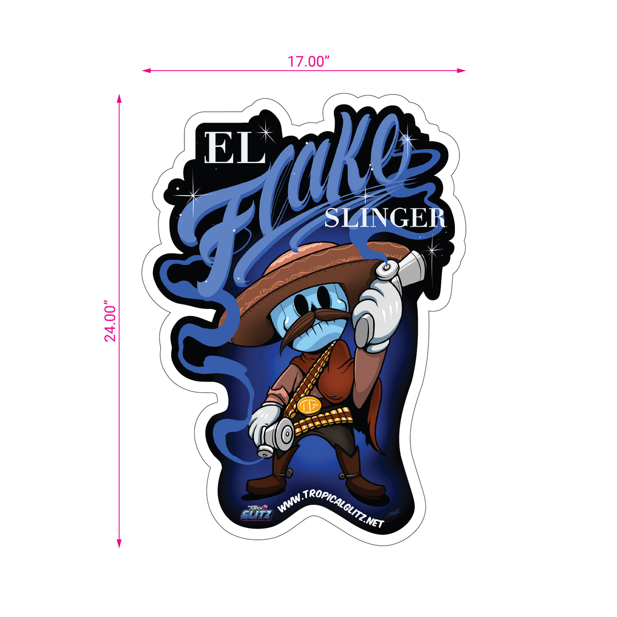 "El Flake Slinger Cartoon" - Giant Vinyl Decal