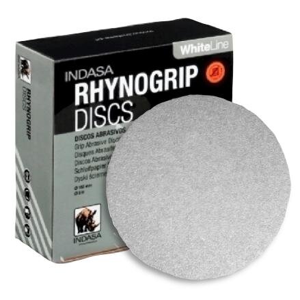 Indasa White 6" Rhynogrip Hook & Loop Sanding Discs